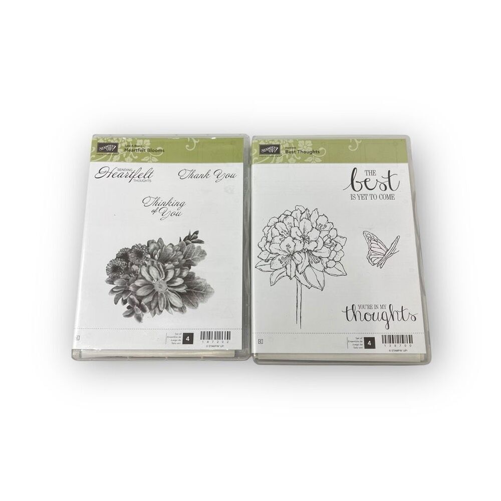 Stampin’ Up! Sale-A-Bration Heartfelt Blooms Best Thoughts Rubber Stamp Set New